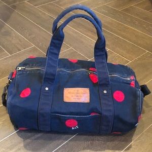 Abercrombie & Fitch New York Canvas Polka Dot Duffle Bag